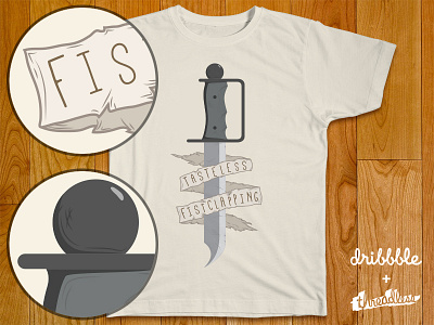 Tasteless Fistclapping danger digital drawing fight illustration knife pirate shirt sword threadless