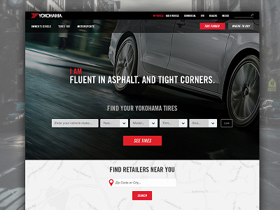 Yokohama Tire clean flat form layout responsive ui user interface ux webdesign website