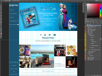 Popchips Homepage bootstrap design flat framework grid layout popchips responsive scrolling simple web design website