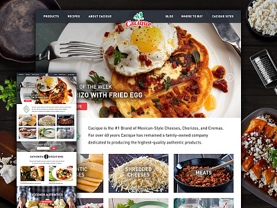 Cacique Mexican-Style Cheeses design food homepage product ui ux visuals web website