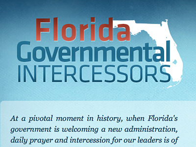 Florida Governmental Intercessors blue florida klavika red