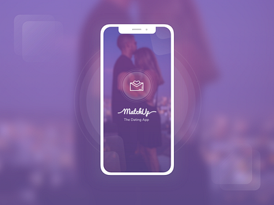 Dating App Splash Screen adobe app clean dating design gradient illustration iphone playoff purple splash