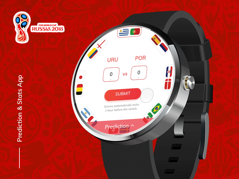 FIFA Scores | Smartwatch app clean design fifa football interaction match prediction score ui smartwatch