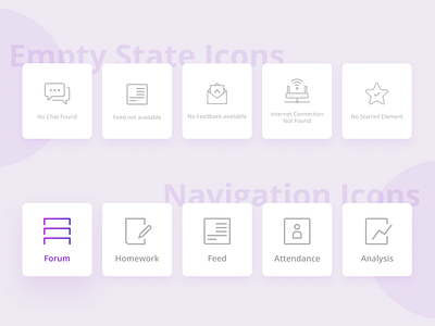 Ingenium App | Navigation & Empty States app clean design dribbble gradient icon illustration interaction ui vector