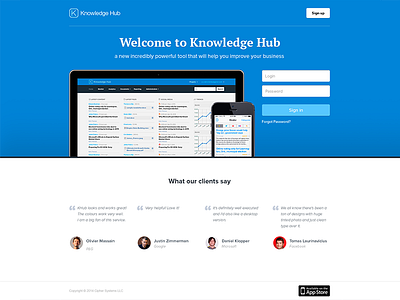 Knowledge Hub Langing Page