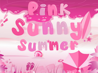 Pink Sunny Summer illustration drawingdaily
