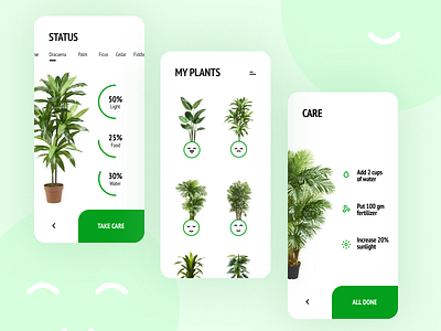 Happy Plants app concept figmadesign mobile plant ux