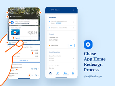 Chase App Redesign bank app bank of america banking app chase chaseapp empathy mobile product redesign ui userexperience ux