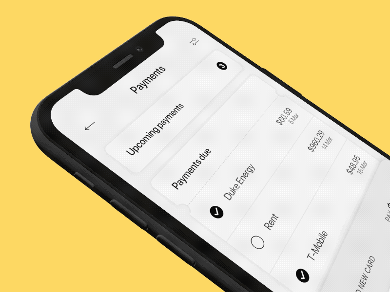 Quick Pay app apple pay bill pay black card payment clean concept design digital wallet flat gif ios mobile payment quick pay simple sketch ui ux vector
