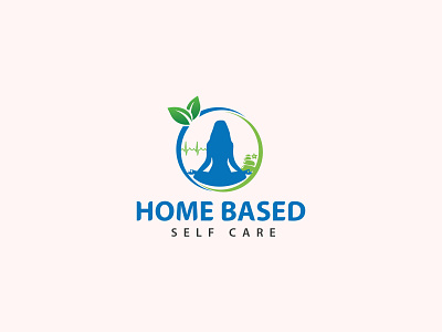 Home Based Self Care blue branding color design graphic illustration illustrations logo meditation print print logo selfcare vector