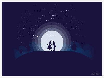 Couple Vector Illustration art blue color couple dribbble flat design graphic design illustration vector