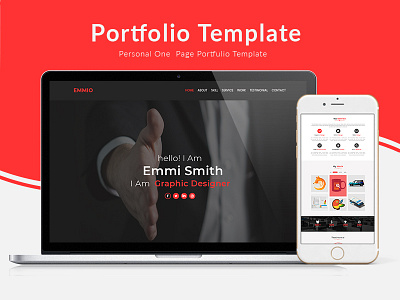 Personal Portfolio Template one page personal portfolio ui uiux design ux web template