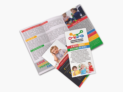 Trifold Brochure For Building Block Childcare Center brochure cmyk print ready trifold trifold brochure. print item