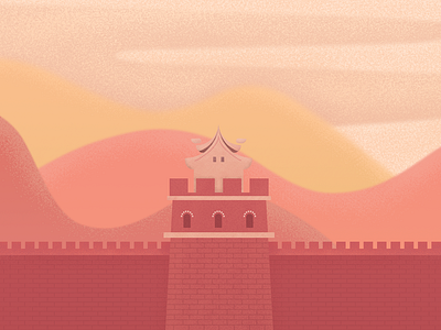 Great wall of China graphic design illustration illustrator vector