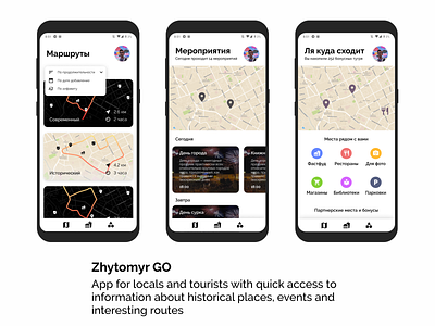 Zhytomyr GO app design mobile ui ux