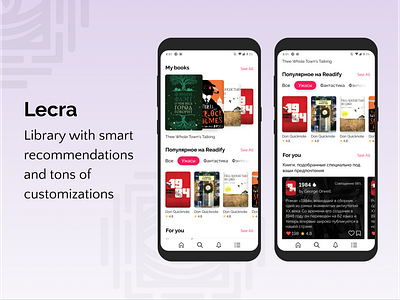 Lecra Mobile app branding design flat library minimal mobile mobile app design typography ui ux