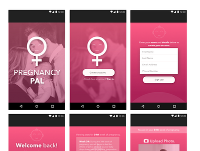 Healthcare App - My Pregnancy Pal branding graphic design ui
