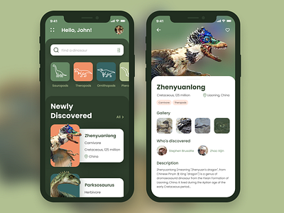 Dinopedia App app app design application design dinopedia dinosaur figma interface ios mobile ui ux