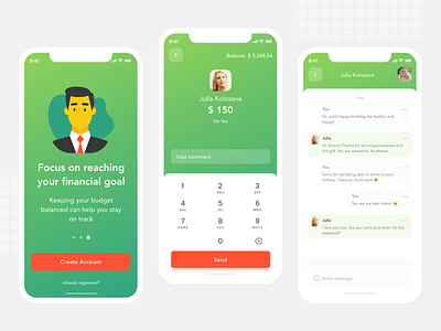 Finance Control App app app design application design figma finance illustration interface ios messages mobile money money transfer onboarding ui