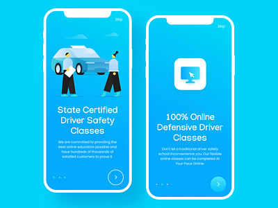 Driving school onboarding app application character design driving figma illustration interface mobile onboarding school ui vector