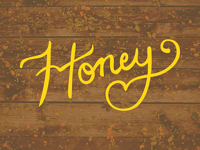 Honey classic color illustration label lettering old fashioned type