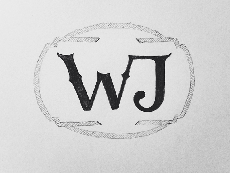 Wj Logo Sketch branding logotype lettering illustration type identity sketch