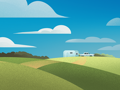 Landscape Camping Illustration car caravan design field illustration fields house trailer illustration illustration art illustrations illustrator ipadpro ipadproart landscape illustration nature nature art nature illustration procreateapp scenery textured vector