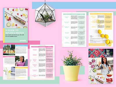 Infused water guide layout colors design designing ebook fruits graphicdesign layout layoutdesign pdf pink pinkcolor template