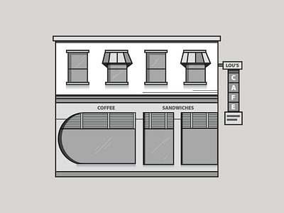 Lou's Diner branding cafe design diner illustration illustrator lous signage