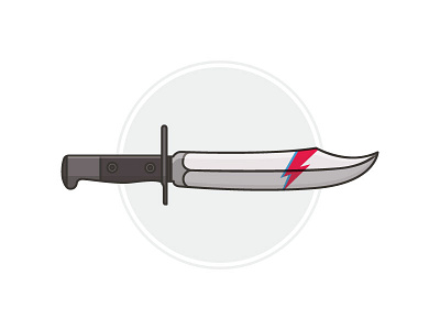 Bowie Knife bowie david illustration knife lightning bolt