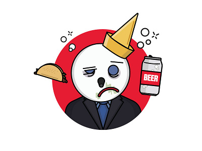Tacos and Beer beer drunk fast food illustration jack in the box suit tacos