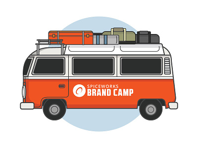 Road Trip auto bus camp camper camping illustration wheels