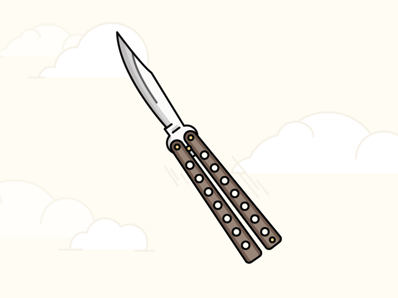 Icon Of Butterfly Knife Or Balisong Flat Style Stock Illustration -  Download Image Now - Butterfly - Insect, Knife - Weapon, Penknife - iStock