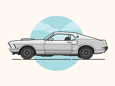 Stangin' auto car driving illustration mustang wheels