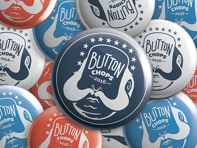 Button Chops beard buttons design facial hair illustration mutton chops