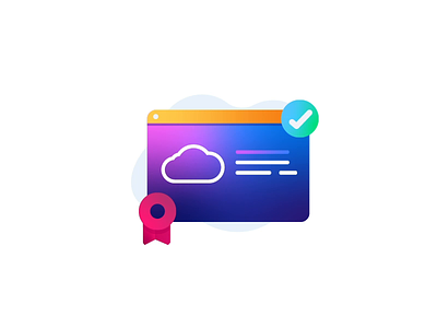 Cloud Tech certificates cloud cloud learning icons illustration spot illustrations technology update upgrade