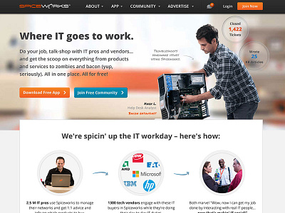 Spiceworks Web clean homepage layout minimal responsive tech ui ux web design website www