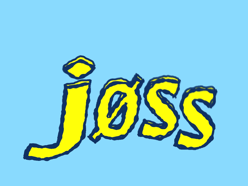 Jøss 3d typography c4d illustration sketch and toon typography