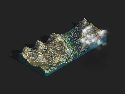 Tiny 3D mountains landscape mountains photoshop topography typography