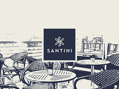 Santini - Bar & Terrace branding cafe design flower food logo logotype monogram