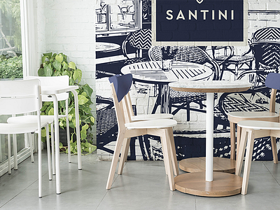 Santini - Bar & Terrace branding cafe colors design identity interior restaurant terrace