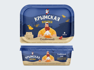 Krimskaya Cow Happy Sailor (package) branding cheese creative design idea illustration package package design