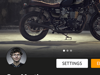 Rider's profile android app interface motorbike orange profile ui