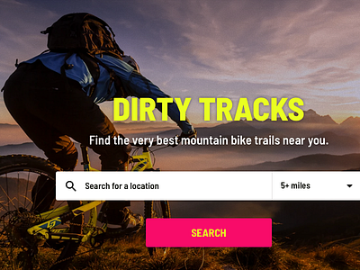 Daily UI: Landing Page daily ui discover explore homepage landing page mountain biking search trail trail finder website