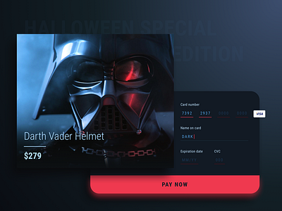 Darth Vader - Special Edition credit card dailyui darth vader