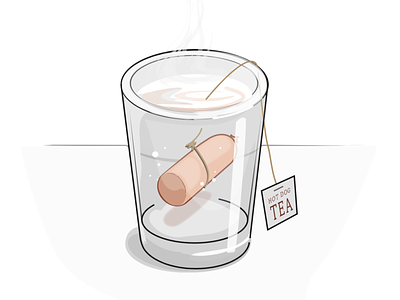 Hot Dog Tea adobe illustrator food and beverage fun gross hotdogs illustration vector