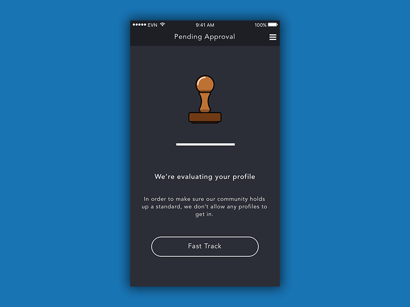 Pending Approval Screen animation app empty state evaluating ios loading mobile pending approval stamp waiting