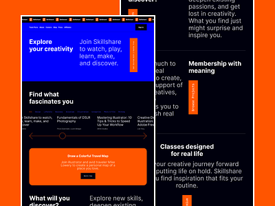 Redesign of the Skillshare website design landing page minimal typography ui ux web web design website