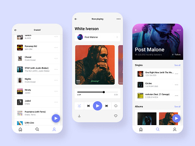 Music Player App in Light Theme