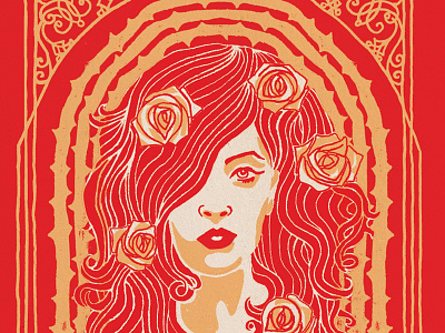 Blonde Redhead Poster hand drawing illustration music poster